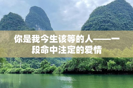 你是我今生该等的人——一段命中注定的爱情