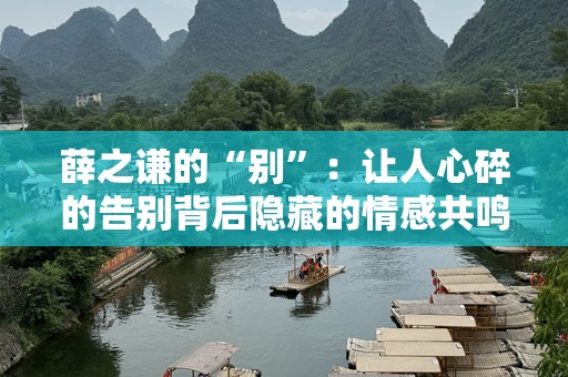 薛之谦的“别”：让人心碎的告别背后隐藏的情感共鸣