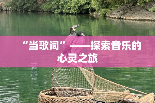 “当歌词”——探索音乐的心灵之旅