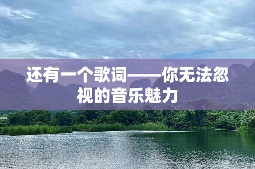 还有一个歌词——你无法忽视的音乐魅力