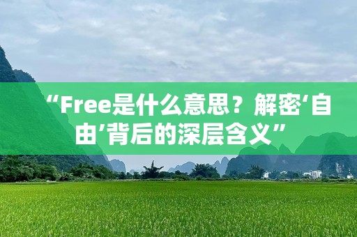 “Free是什么意思？解密‘自由’背后的深层含义”