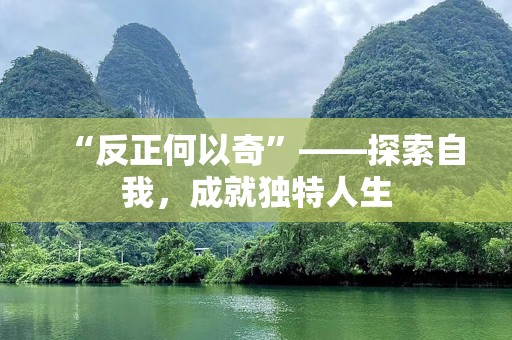 “反正何以奇”——探索自我，成就独特人生