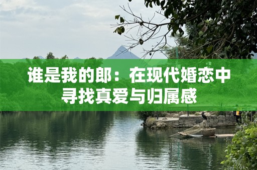谁是我的郎：在现代婚恋中寻找真爱与归属感