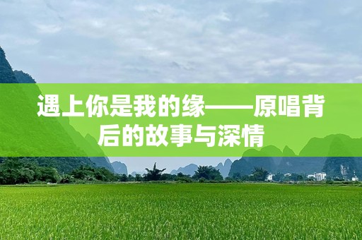 遇上你是我的缘——原唱背后的故事与深情
