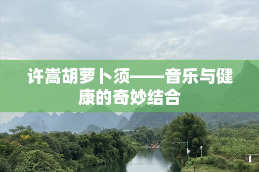 许嵩胡萝卜须——音乐与健康的奇妙结合
