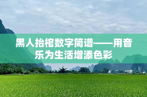 黑人抬棺数字简谱——用音乐为生活增添色彩