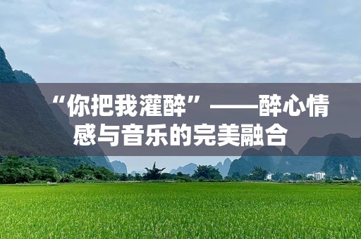 “你把我灌醉”——醉心情感与音乐的完美融合