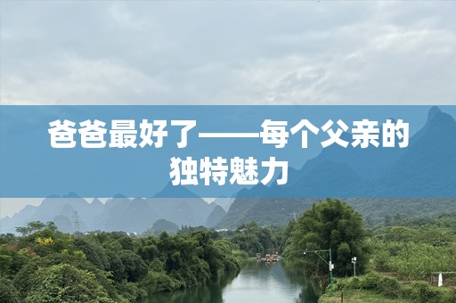 爸爸最好了——每个父亲的独特魅力