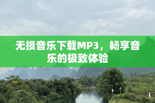 无损音乐下载MP3，畅享音乐的极致体验