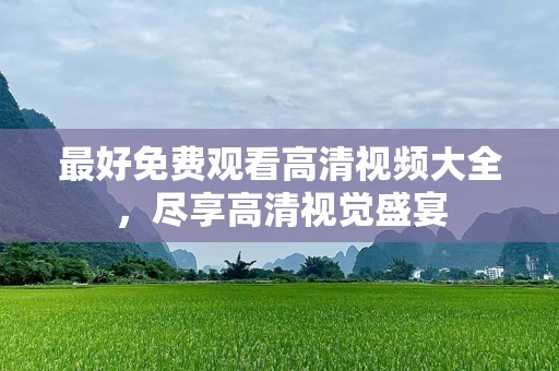 最好免费观看高清视频大全，尽享高清视觉盛宴