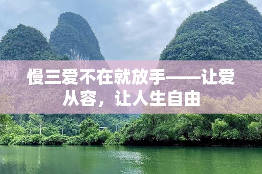 慢三爱不在就放手——让爱从容，让人生自由