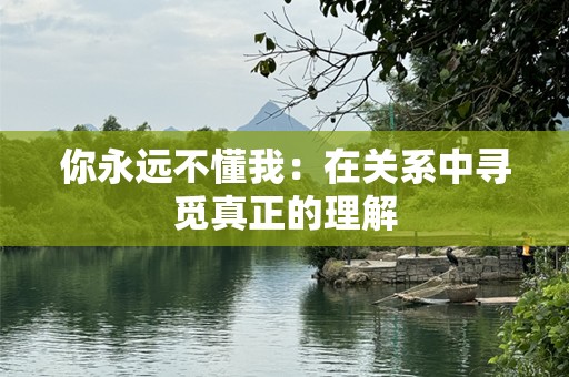 你永远不懂我：在关系中寻觅真正的理解