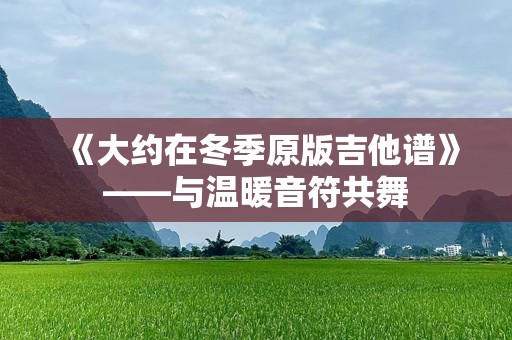 《大约在冬季原版吉他谱》——与温暖音符共舞