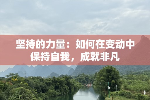 坚持的力量：如何在变动中保持自我，成就非凡