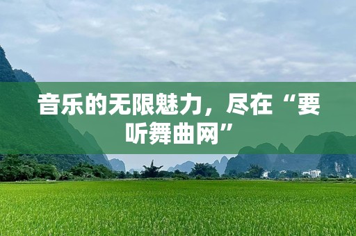音乐的无限魅力，尽在“要听舞曲网”