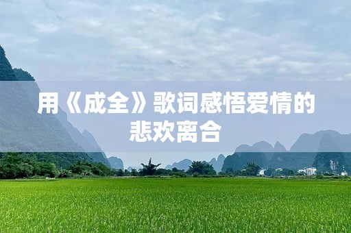 用《成全》歌词感悟爱情的悲欢离合