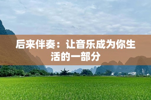 后来伴奏：让音乐成为你生活的一部分