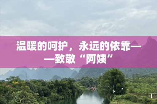 温暖的呵护，永远的依靠——致敬“阿姨”