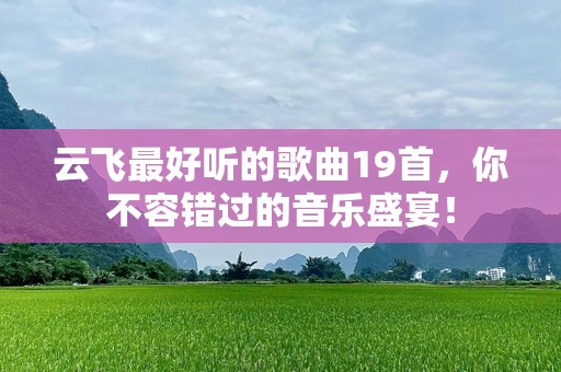 云飞最好听的歌曲19首，你不容错过的音乐盛宴！