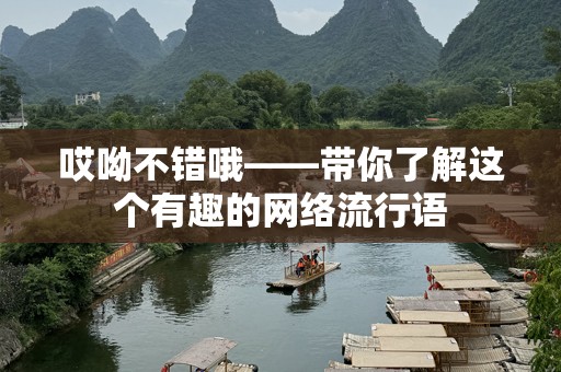 哎呦不错哦——带你了解这个有趣的网络流行语