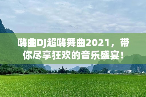 嗨曲DJ超嗨舞曲2021，带你尽享狂欢的音乐盛宴！