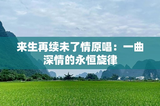 来生再续未了情原唱：一曲深情的永恒旋律