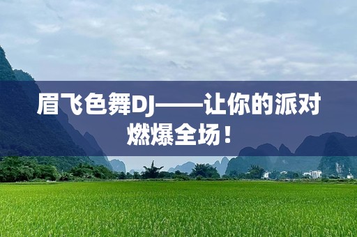 眉飞色舞DJ——让你的派对燃爆全场！