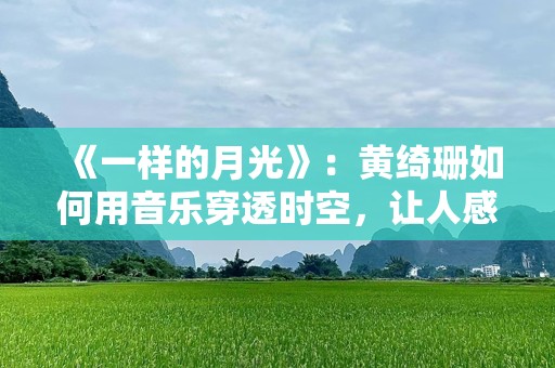《一样的月光》：黄绮珊如何用音乐穿透时空，让人感动至深