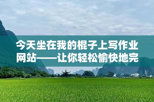 今天坐在我的棍子上写作业网站——让你轻松愉快地完成作业