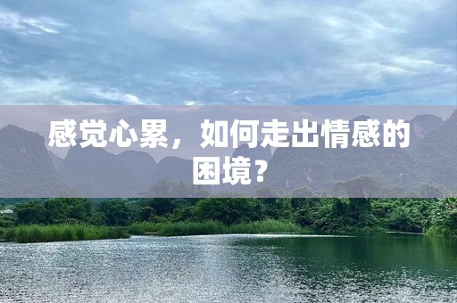 感觉心累，如何走出情感的困境？