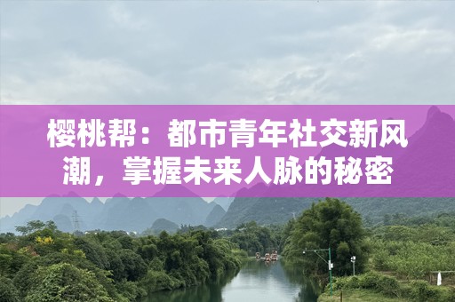 樱桃帮：都市青年社交新风潮，掌握未来人脉的秘密