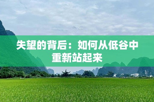 失望的背后：如何从低谷中重新站起来