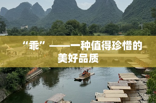 “乖”——一种值得珍惜的美好品质