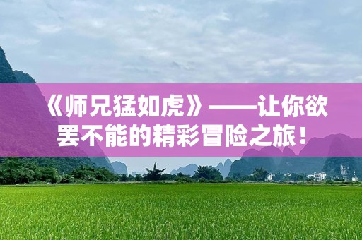 《师兄猛如虎》——让你欲罢不能的精彩冒险之旅！