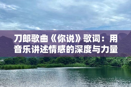 刀郎歌曲《你说》歌词：用音乐讲述情感的深度与力量