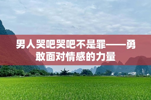 男人哭吧哭吧不是罪——勇敢面对情感的力量