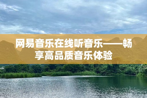 网易音乐在线听音乐——畅享高品质音乐体验