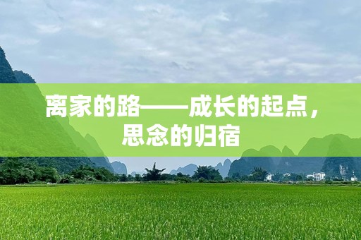 离家的路——成长的起点，思念的归宿