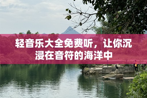 轻音乐大全免费听，让你沉浸在音符的海洋中
