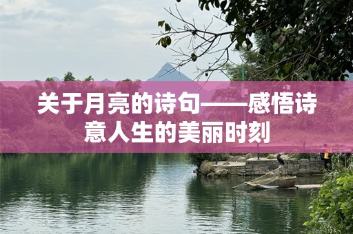 关于月亮的诗句——感悟诗意人生的美丽时刻
