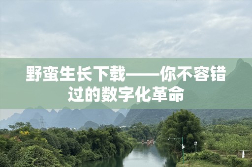 野蛮生长下载——你不容错过的数字化革命