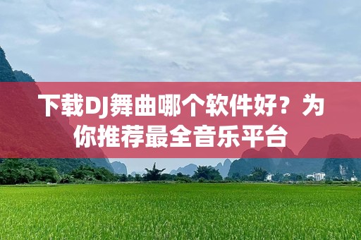 下载DJ舞曲哪个软件好？为你推荐最全音乐平台