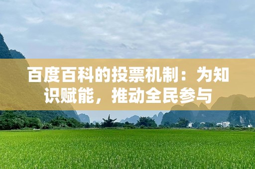 百度百科的投票机制：为知识赋能，推动全民参与