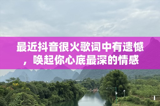 最近抖音很火歌词中有遗憾，唤起你心底最深的情感