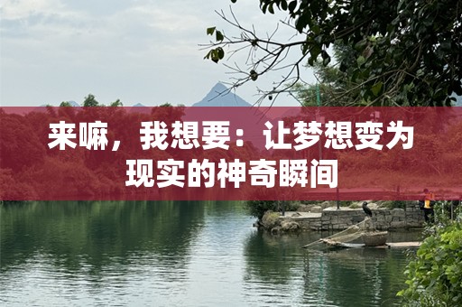来嘛，我想要：让梦想变为现实的神奇瞬间