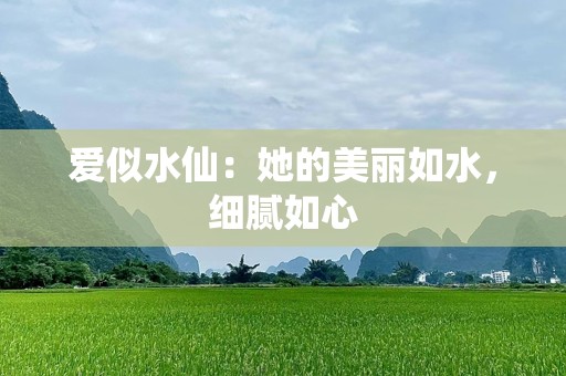 爱似水仙：她的美丽如水，细腻如心