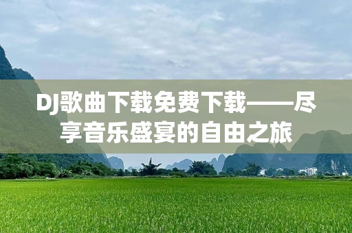 DJ歌曲下载免费下载——尽享音乐盛宴的自由之旅