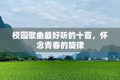 校园歌曲最好听的十首，怀念青春的旋律