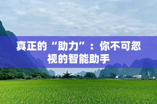 真正的“助力”：你不可忽视的智能助手