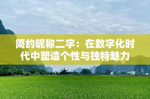 简约昵称二字：在数字化时代中塑造个性与独特魅力
